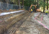 Image of excavation for bench seating.