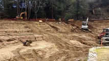 Grading and trenching for seating