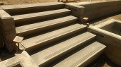 Close-up image of the new stairs, forms removed.