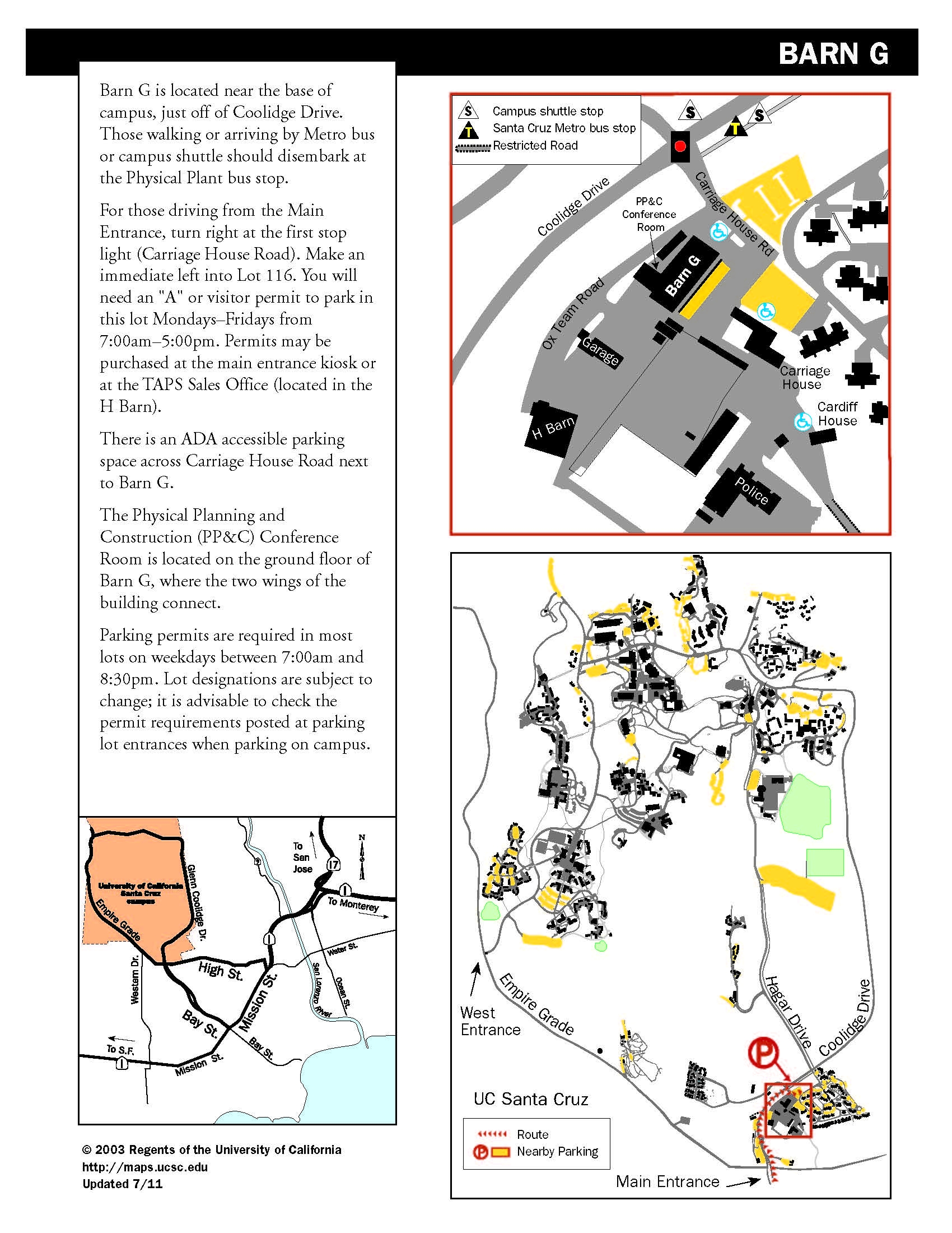 Map to Barn G